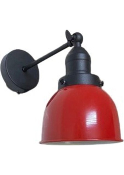 Retro Metal Dekoratif Rustik Akrobatik Kırmızı Mafsallı Duvar Aplik