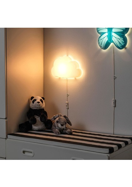 Upplyst Bulut Şekilli Hazır Ledli Bebek Çocuk Odası Duvar Lambası Gece Lambası Aplik