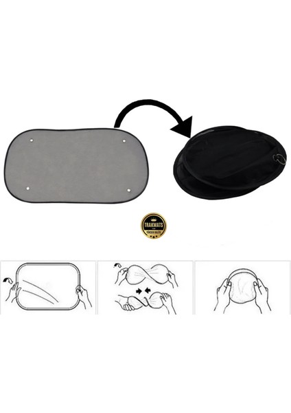 Hyundai Admire 2000-2001-2002-2003-2004-2005 Güneşlik Perde Arka Cam Için , Oval Tül Vantuzlu