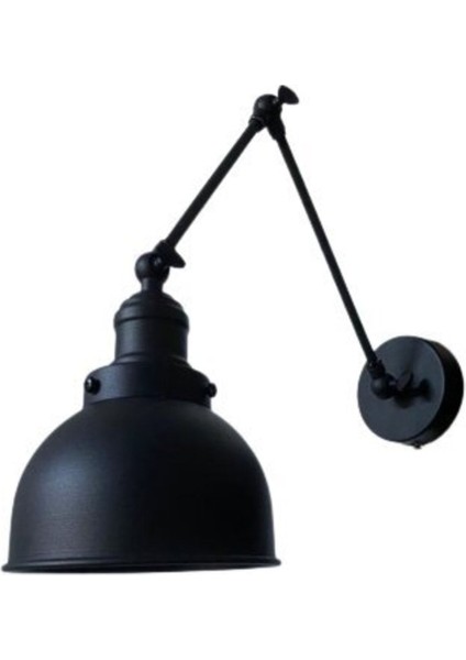 Retro Metal Dekoratif Akrobatik Rustik Siyah Mafsallı Duvar Aplik