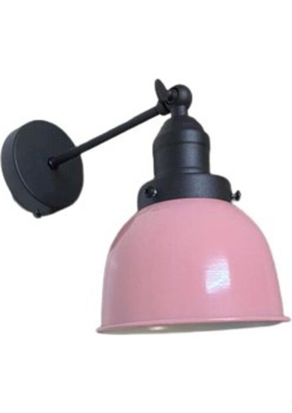 Retro Metal Dekoratif Rustik Pembe Mafsallı Duvar Aplik