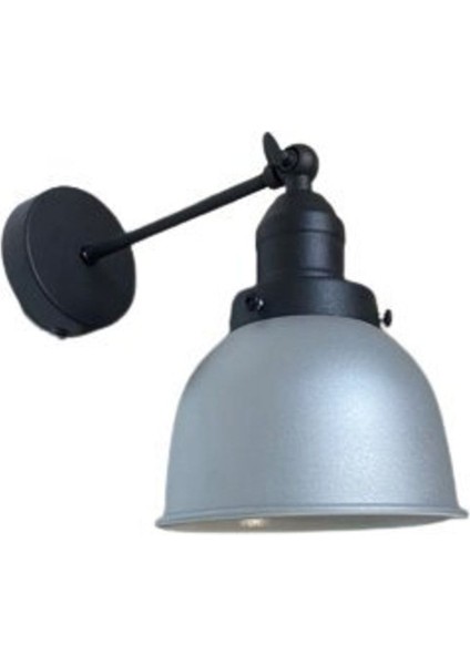 Retro Metal Dekoratif Rustik Gri Mafsallı Duvar Aplik