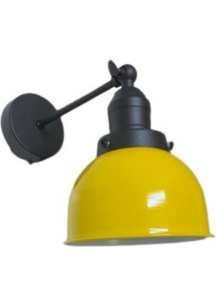 Retro Metal Dekoratif Rustik Sarı Mafsallı Duvar Aplik