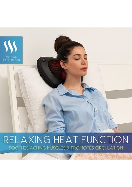 ERG-719 Shiatsu Ovmalı Isıtmalı Masaj Yastığı Boyun, Omuz, Sırt Masaj Aleti indirimleri