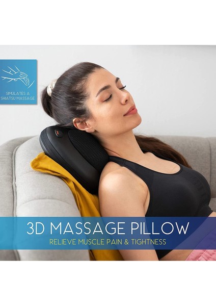 ERG-719 Shiatsu Ovmalı Isıtmalı Masaj Yastığı Boyun, Omuz, Sırt Masaj Aleti