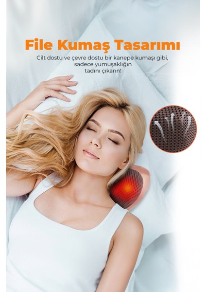 Kahverengi Boyun Masaj Yastığı, Rahat ve Konforlu Kullanım