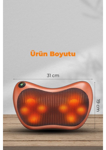 Kahverengi Boyun Masaj Yastığı, Rahat ve Konforlu Kullanım