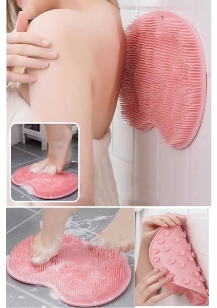 Yumuşak Silikon Ayak Temizleme Matı, Pembe, Masaj Pedi, Banyo Lifi, Renk: Pembe fiyatları