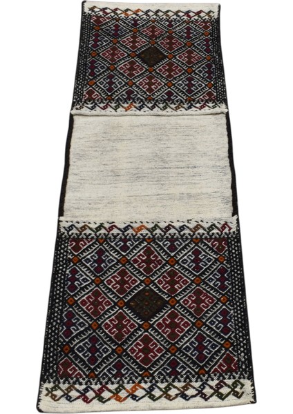 Yeni El Dokuma Çift Gözlü Yörük Pamuklu Yün Kilim Heybe 5912