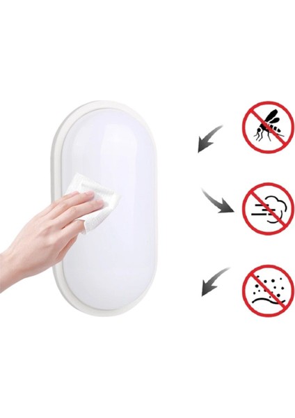 Aydos 15W Oval Beyaz LED Nem Su Geçirmez Banyo Bahçe Balkon Modern Tavan Lambası Beyaz Işık IP65 fiyatları