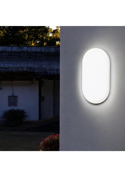 Aydos 15W Oval Beyaz LED Nem Su Geçirmez Banyo Bahçe Balkon Modern Tavan Lambası Beyaz Işık IP65