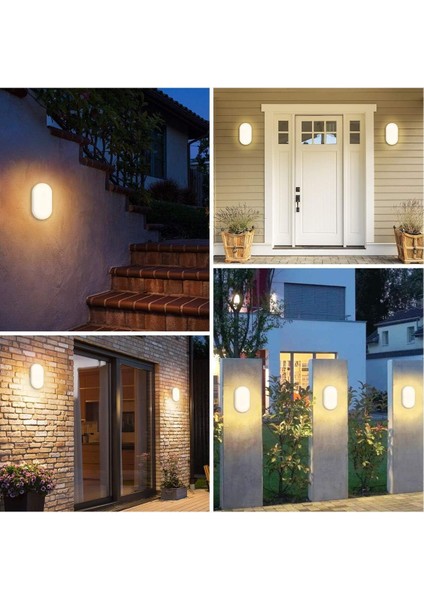 Aydos 15W Oval Beyaz LED Nem Su Geçirmez Banyo Bahçe Balkon Modern Tavan Lambası Beyaz Işık IP65