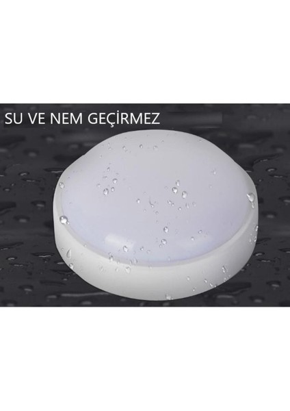15W Yuvarlak LED Nem Su Geçirmez Banyo Bahçe Modern Tavan Lambası Beyaz Kasa Beyaz Işık 6500K indirimleri