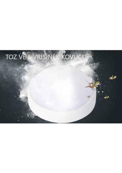 15W Yuvarlak LED Nem Su Geçirmez Banyo Bahçe Modern Tavan Lambası Beyaz Kasa Beyaz Işık 6500K