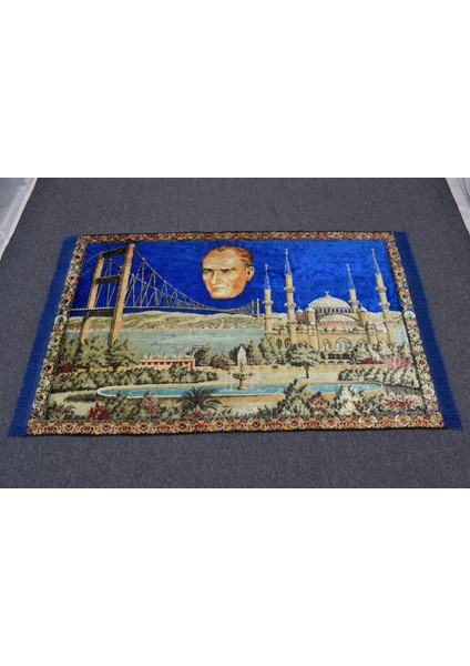 Vintage Ulu Önder Gazi Mustafa Kemal Atatürk Tasvirli Duvar Halısı 5916 fiyatları