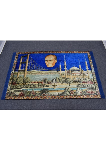 Vintage Ulu Önder Gazi Mustafa Kemal Atatürk Tasvirli Duvar Halısı 5916 modelleri