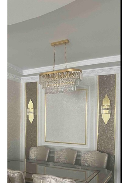 Gold Rengi Kristal Aplik Duvar Lambası Salon Koridor Otel Restoran Dekoratif Aplik