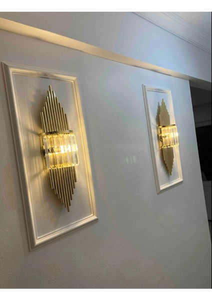 Gold Rengi Kristal Aplik Duvar Lambası Salon Koridor Otel Restoran Dekoratif Aplik fiyatları