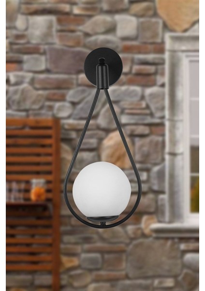 Aydınlatma Damla Aplik Siyah Beyaz Cam