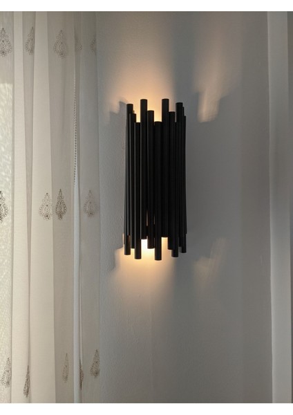 Aplik Iç Mekan Aydınlatma Duvar Dekorasyon E14 Duylu Siyah Renk Alimünyum Aplik indirimleri