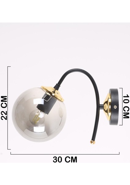 Yoyo Siyah Gold Füme Camlı Aplik modelleri