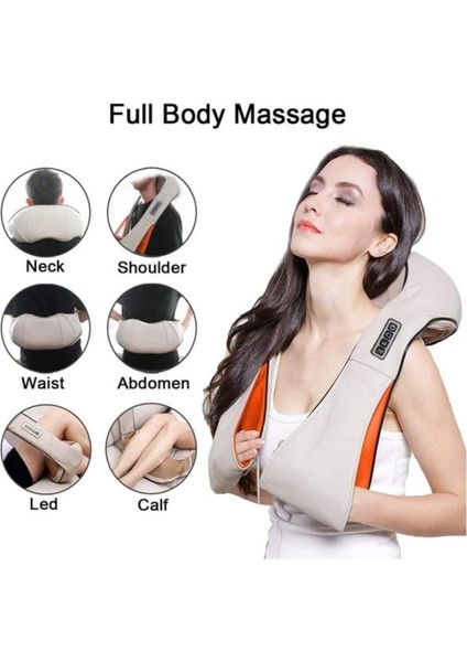 Masaj Yastığı Bel Boyun Omuz Sırt Bacak Tüm Vucüt Ev ve Araç Için Isıtmalı Yoğurmalı Masaj Cihazı fırsatları