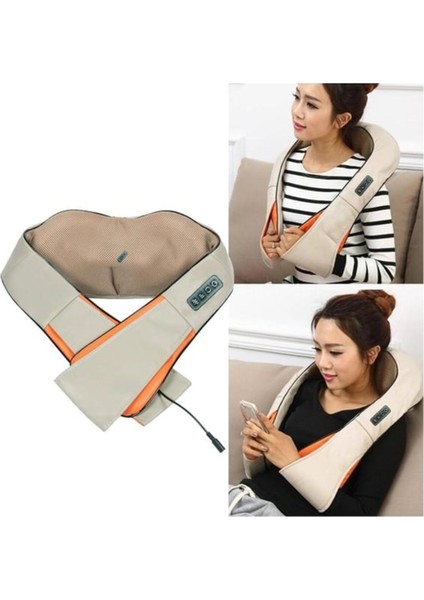 Masaj Yastığı Bel Boyun Omuz Sırt Bacak Tüm Vucüt Ev ve Araç Için Isıtmalı Yoğurmalı Masaj Cihazı