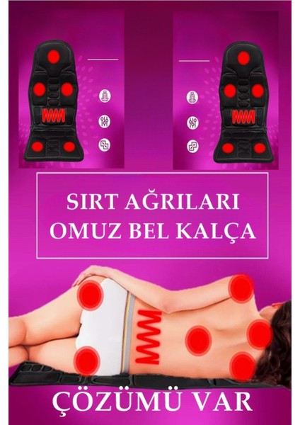 Şirketlere Özel Koltuk Masajı Tüm Vücut Elektronik Masaj Yastığı 8 Fonksiyonlu Full Masaj