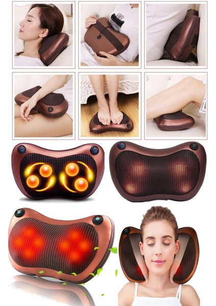 Kafa Masaj Minderi Ev Araba Sırt Yastığı Yastıkları Bel Boyun Servikal Elektrik Shiatsu Japon Masaj