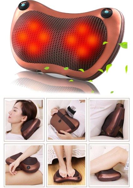 Kafa Masaj Minderi Ev Araba Sırt Yastığı Yastıkları Bel Boyun Servikal Elektrik Shiatsu Japon Masaj