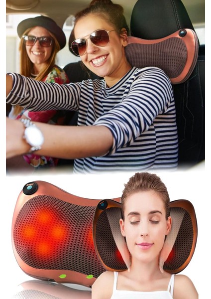 Kafa Masaj Minderi Ev Araba Sırt Yastığı Yastıkları Bel Boyun Servikal Elektrik Shiatsu Japon Masaj