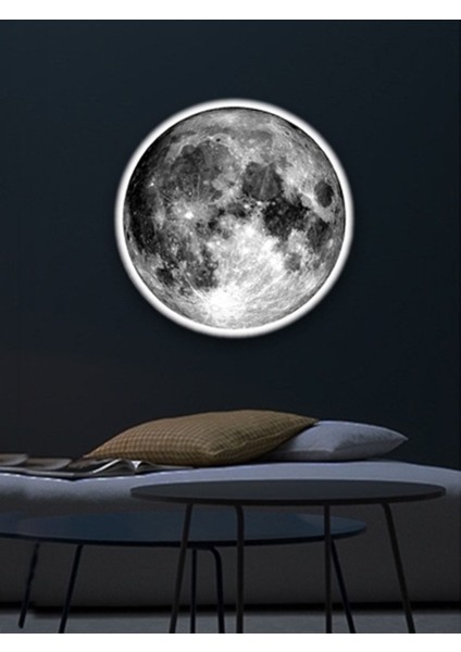 Moon LED Aplik, 30CM Çap, LED 25WATT, Modern, Duvar Aplik, Yatak Odası Aplik, Duvar Lambası, New Ar