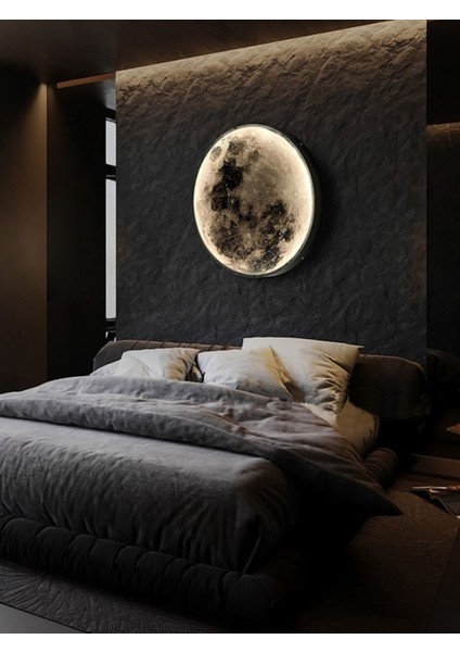 New-Moon, Modern Aplik, 30CM Çap LED 25WATT, LED Duvar Aplikleri, Yatak Odası Aplik, Aplik Modeller