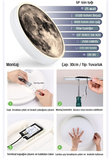 New-Moon, Modern Aplik, 30CM Çap LED 25WATT, LED Duvar Aplikleri, Yatak Odası Aplik, Aplik Modeller modelleri