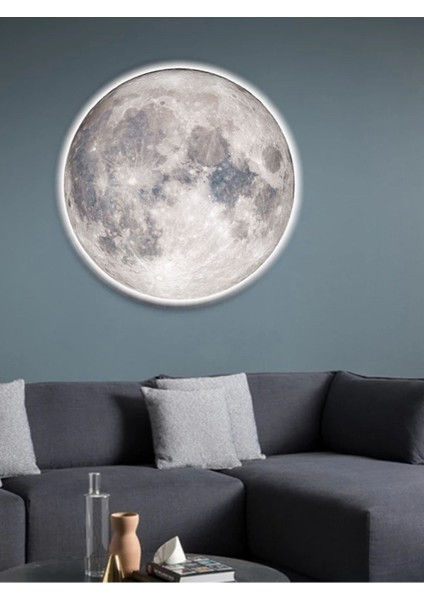 Salon Aplik Trend Ürün Moon LED Aplik 30CM Çap LED 25 Watt Modern Duvar Aplik Yatak Odası Aplik indirimleri