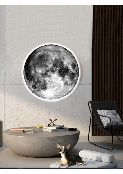 Moon LED Aplik, 30CM Çap, LED 25WATT, Duvar Aplik, Yatak Odası Aplik, Duvar Lambası, Aplik Modeller