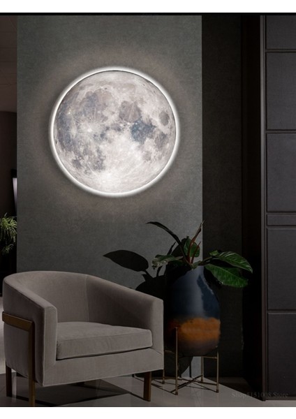 Modern Aplik-Moon LED 30 cm Çap 25WATT, Ay LED Aplik, Avize Kolay Montaj Yuvarlak Ay