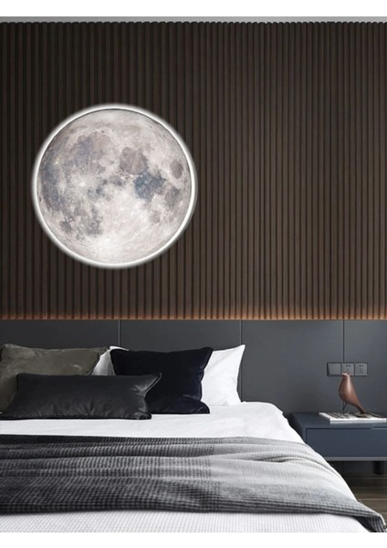 Modern Aplik-Moon LED 30 cm Çap 25WATT, Ay LED Aplik, Avize Kolay Montaj Yuvarlak Ay