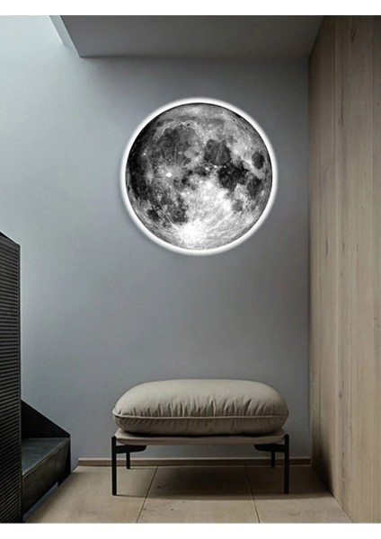 Moon LED Aplik, 30CM Çap, LED 25WATT, Modern,duvar Aplik,yatak Odası Aplik, Duvar Lambası, LED Apli