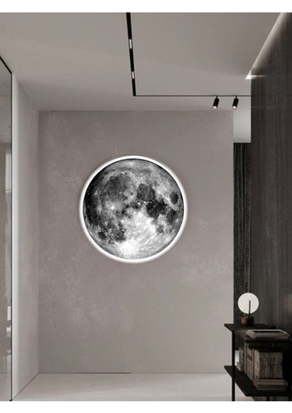 Moon LED Aplik, 30CM Çap, LED 25WATT, Modern,duvar Aplik,yatak Odası Aplik, Duvar Lambası, LED Apli