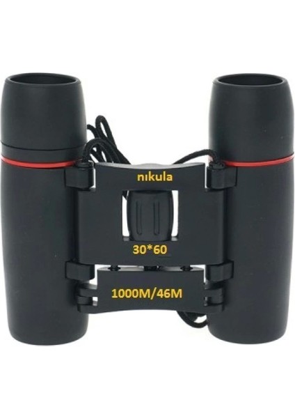 30X60 Cepte Taşımalı Kauçuk Kaplamalı Mini Dürbün Siyah