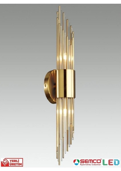 Angora Duvar Aplik (Altın / Gold Renk Kaplamalı) LED Aydınlatma