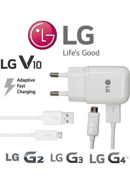 Lg V10-G2-G3-G4 Hızlı Şarj Cihazı Aleti ve Kablosu