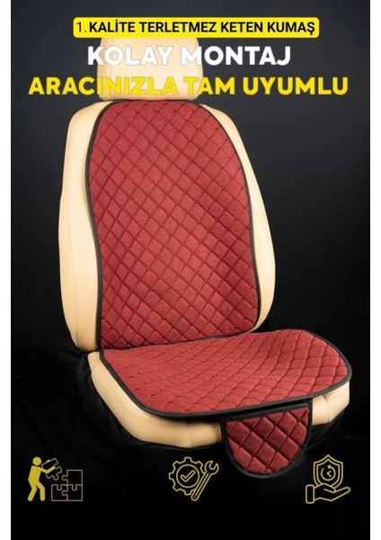 Seat Leon 5f 2013 - 2020 Hatchbackterletmez Kaymaz Keten Oto Minder Kılıf Komple Set(7parça) Kırmızı fiyatları