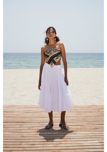 Dikiş Detay Maxi Etek