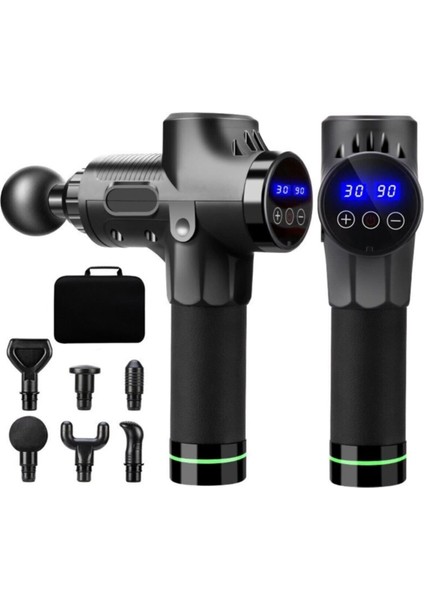 Şarjlı Masaj Tabancası - Kas Rahatlatma ve Sertlik Giderme, 6 Farklı Başlık, Sessiz Çalışma