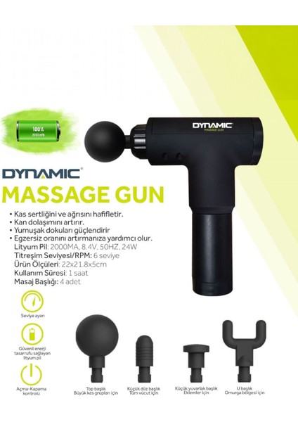Massage Gun Kablosuz Masaj Tabancası Şarjlı