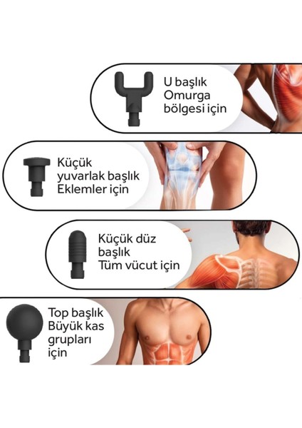 Massage Gun Kablosuz Masaj Tabancası Şarjlı