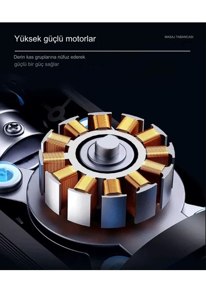 6 Modlu Taşınabilir Hızlı Titreşimli Masaj Tabancası, Siyah Renk modelleri