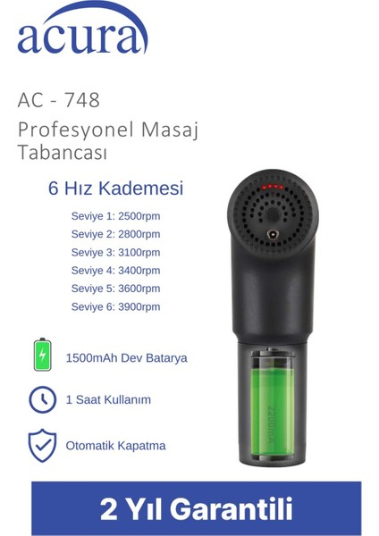 AC-748 4 Başlıklı Profesyonel Masaj Tabancası fiyatları